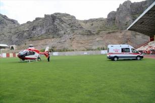 Ambulans helikopter Gümüşhane’deki entübe hasta için havalandı